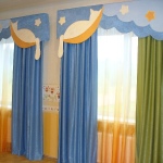 Сине зеленые шторы для детской